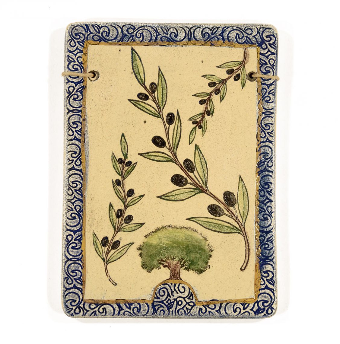 The Seven Species Ceramic Plaque - Olive