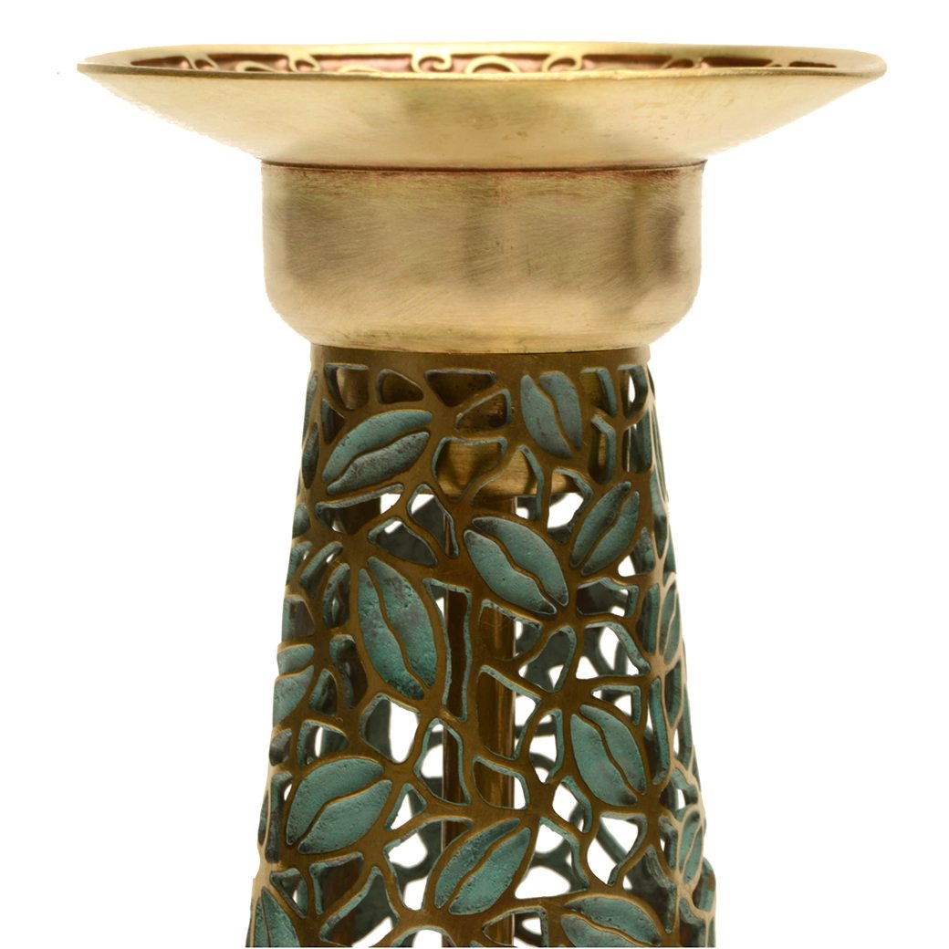 Candlesticks - Floral Design (Patina)-3