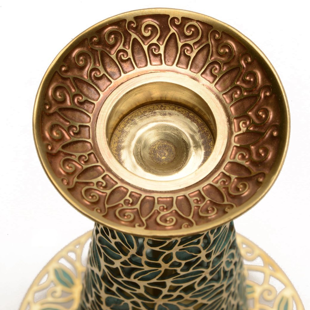 Candlesticks - Floral Design (Patina)-5