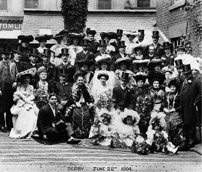 Wedding of Florie Hollander and Michael Lever. Derby, England, June 22, 1904. Beit Hatfutsot, the Oster Visual Documentation Center, courtesy of Geoffrey Wigoder, Jerusalem
