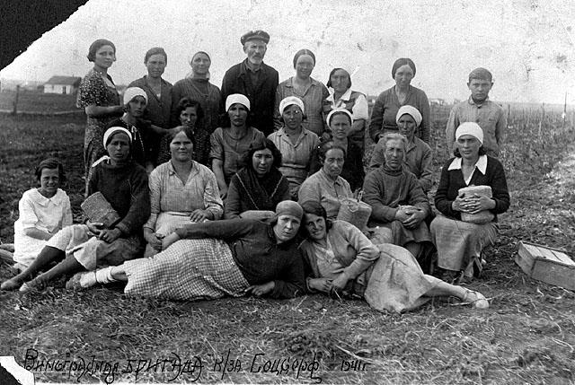 Vineyard Workers in the "Peter Smidovich" Kolkhoz, Crimea, Ukraine (USSR), 1941 (The Oster Visual Documentation Center, ANU – Museum of the Jewish people, courtesy of Riwitz family, Israel)