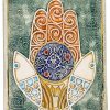 Ceramic Tile – Fish Hamsa-1